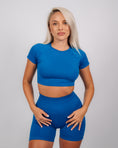 Încarcă imaginea în Gallery viewer, Define Short Sleeve Crop Top | Sapphire Blue