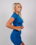 Încarcă imaginea în Gallery viewer, Define Short Sleeve Crop Top | Sapphire Blue