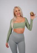 Inspire Long Sleeve Crop Top | Mint Green