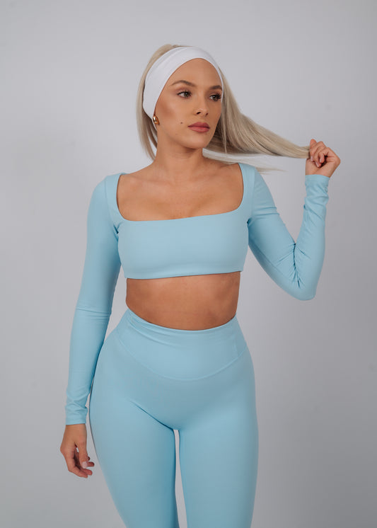 Inspire Long Sleeve Crop Top | Baby Blue