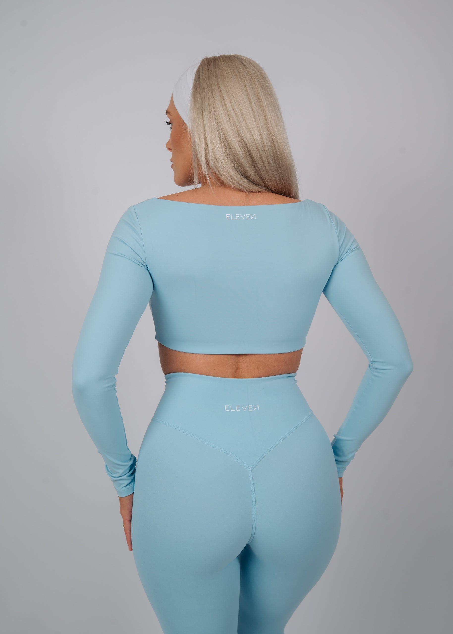 Inspire Long Sleeve Crop Top | Baby Blue