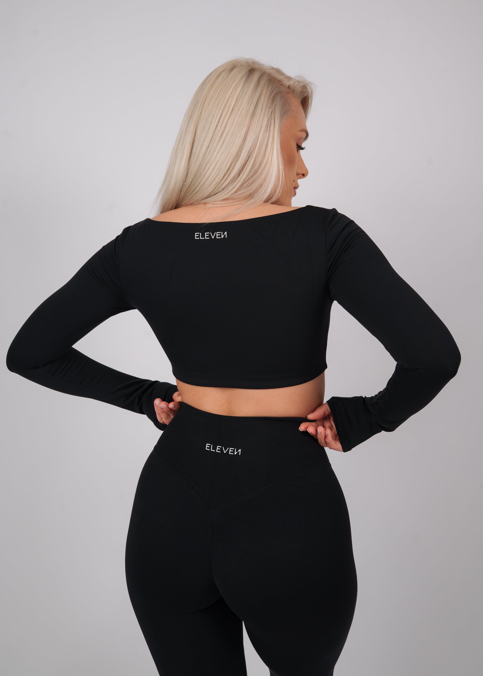Inspire Long Sleeve Crop Top | Black