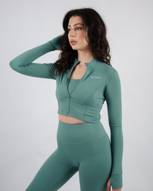 Inspire Crop Jacket | Winter Green