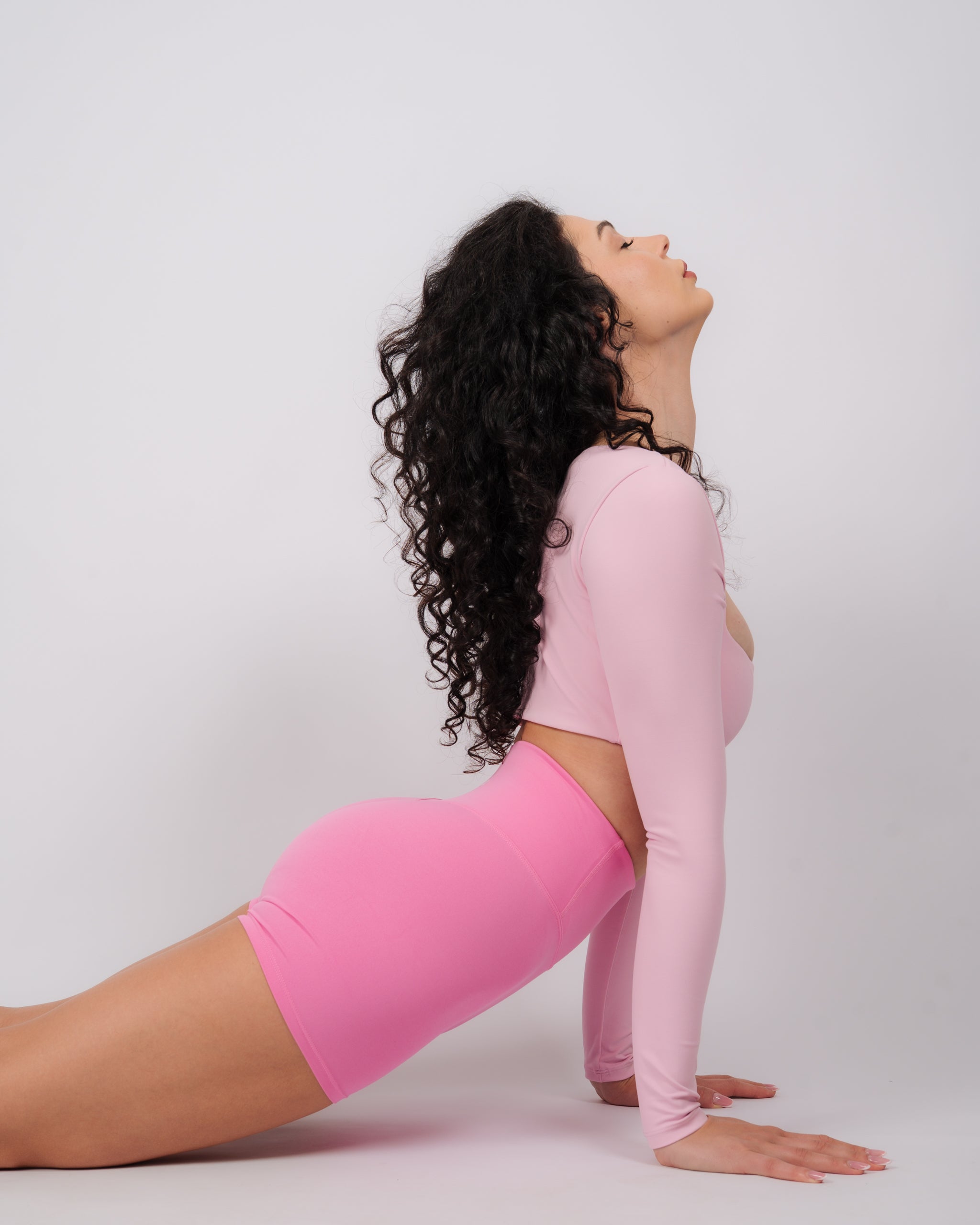 Inspire Long Sleeve Crop Top | Baby Pink