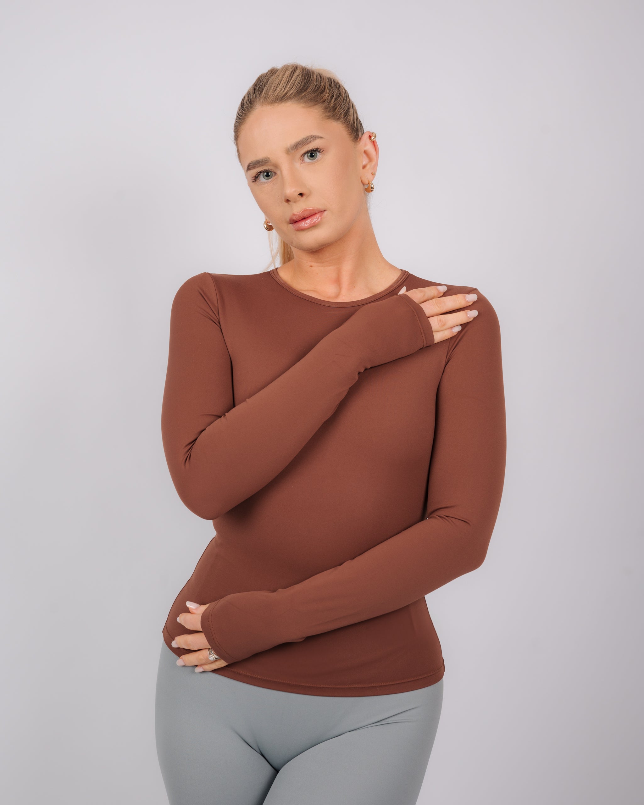 Inspire Long Sleeve Top | Chocolate Brown