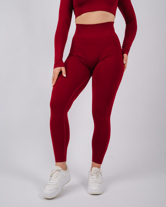 Define High Waisted Leggings | Cherry Red