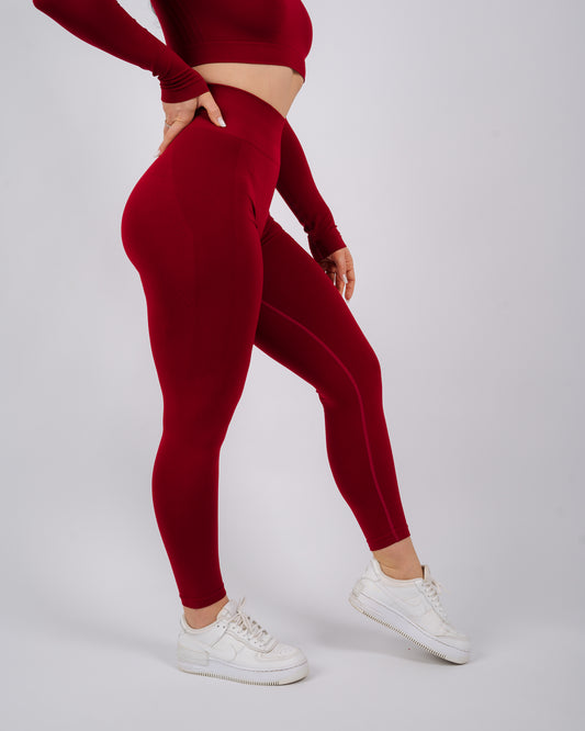 Define High Waisted Leggings | Cherry Red