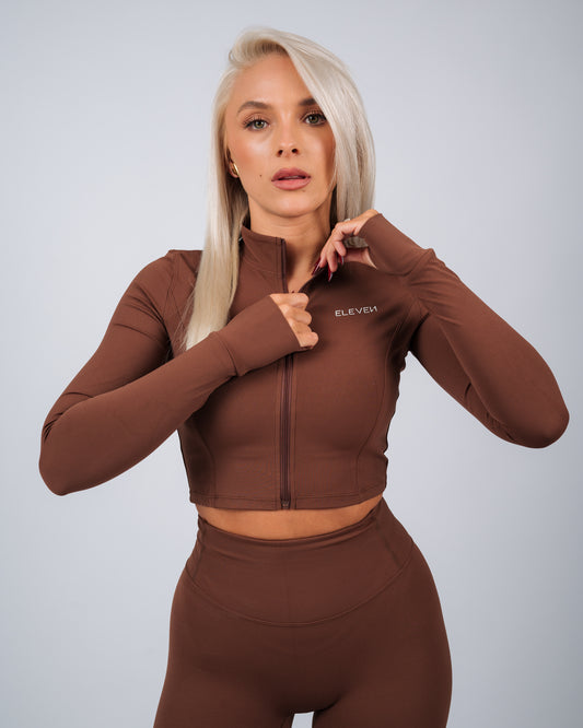 Inspire Crop Jacket | Coffee Brown