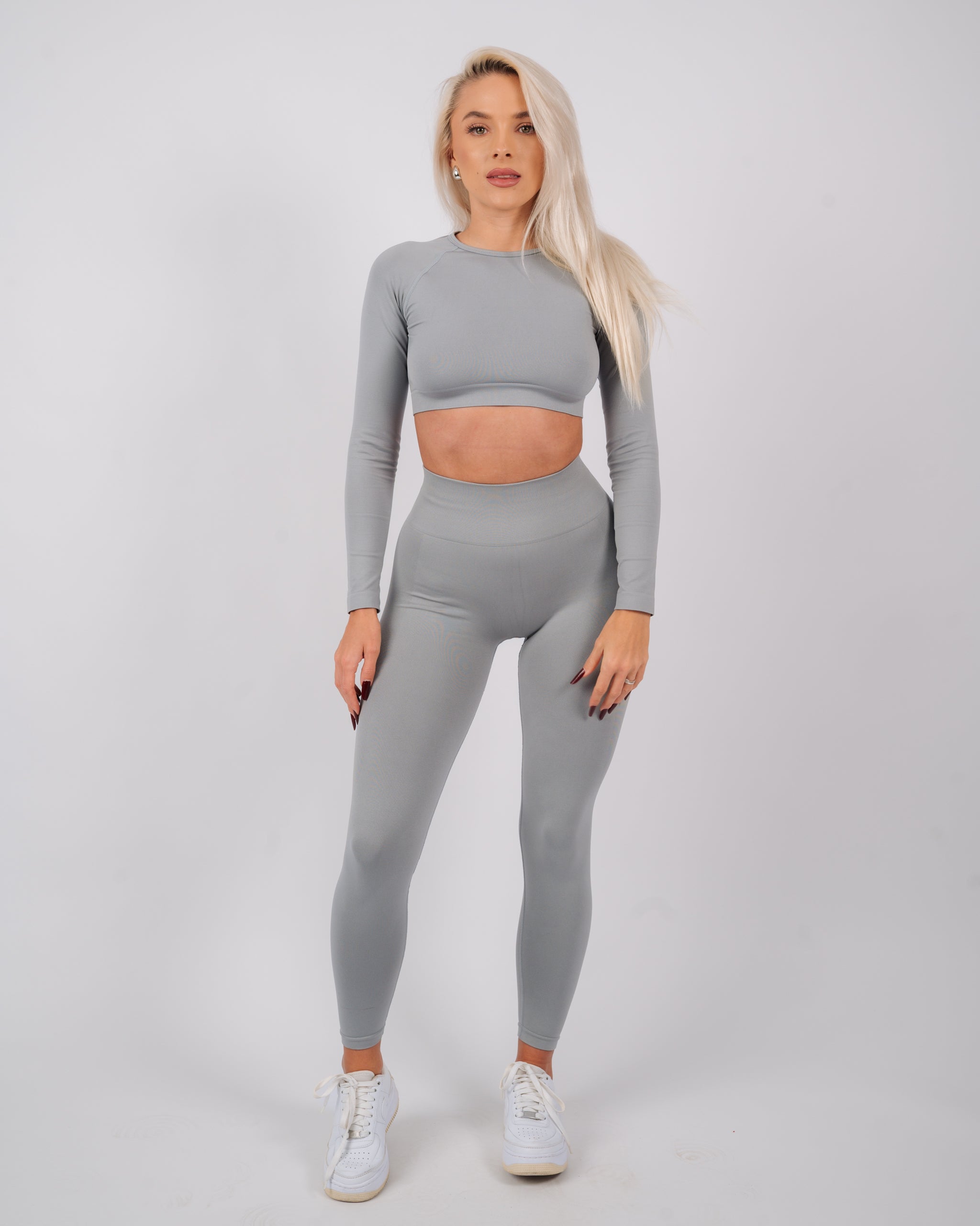 Define High Waisted Leggings | Light Gray
