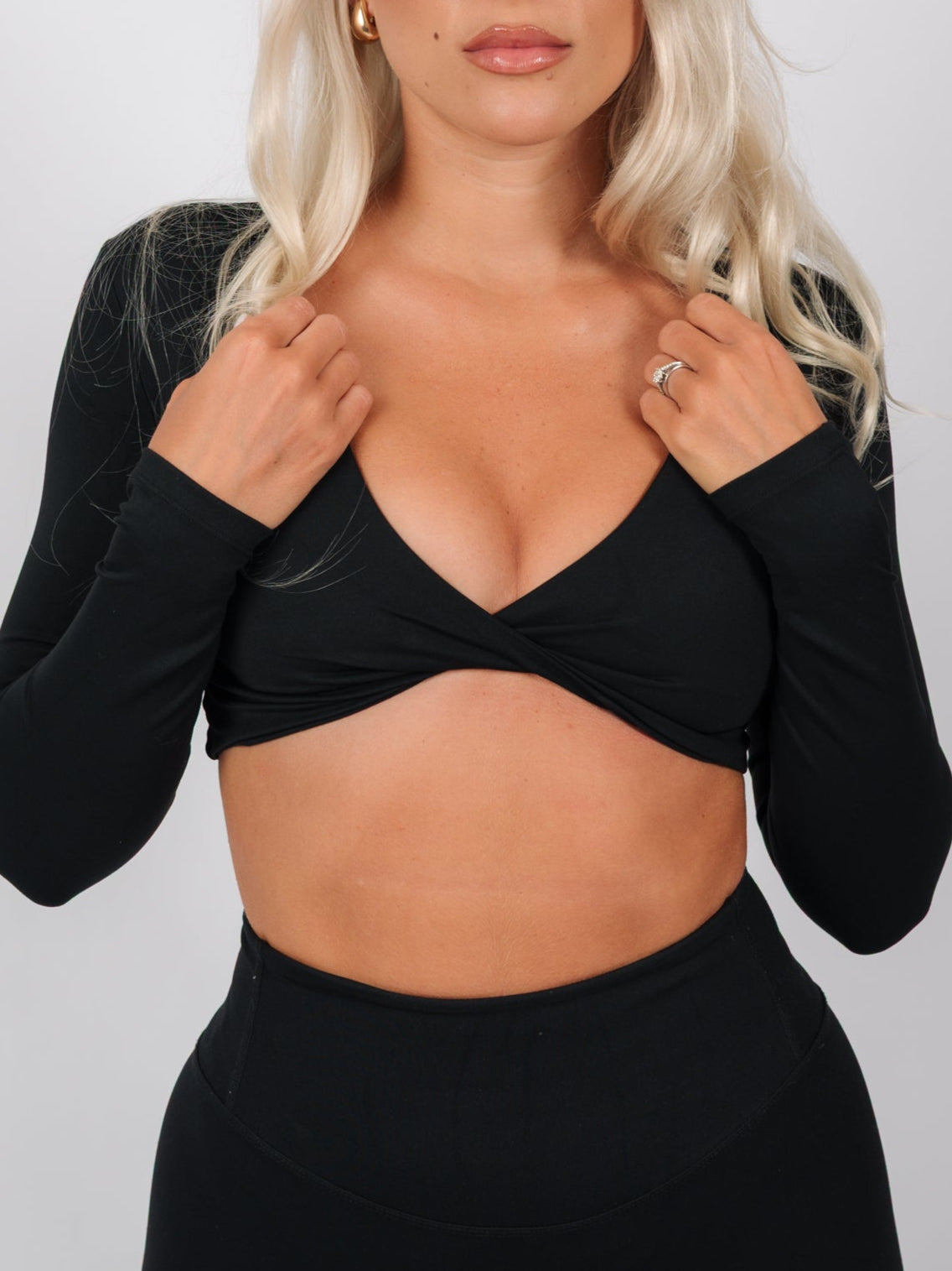 トップス eaphi MULTI SHOULDER PARTS RIB TOPS High Neck Knitted Crop Top | Apricot Clothing