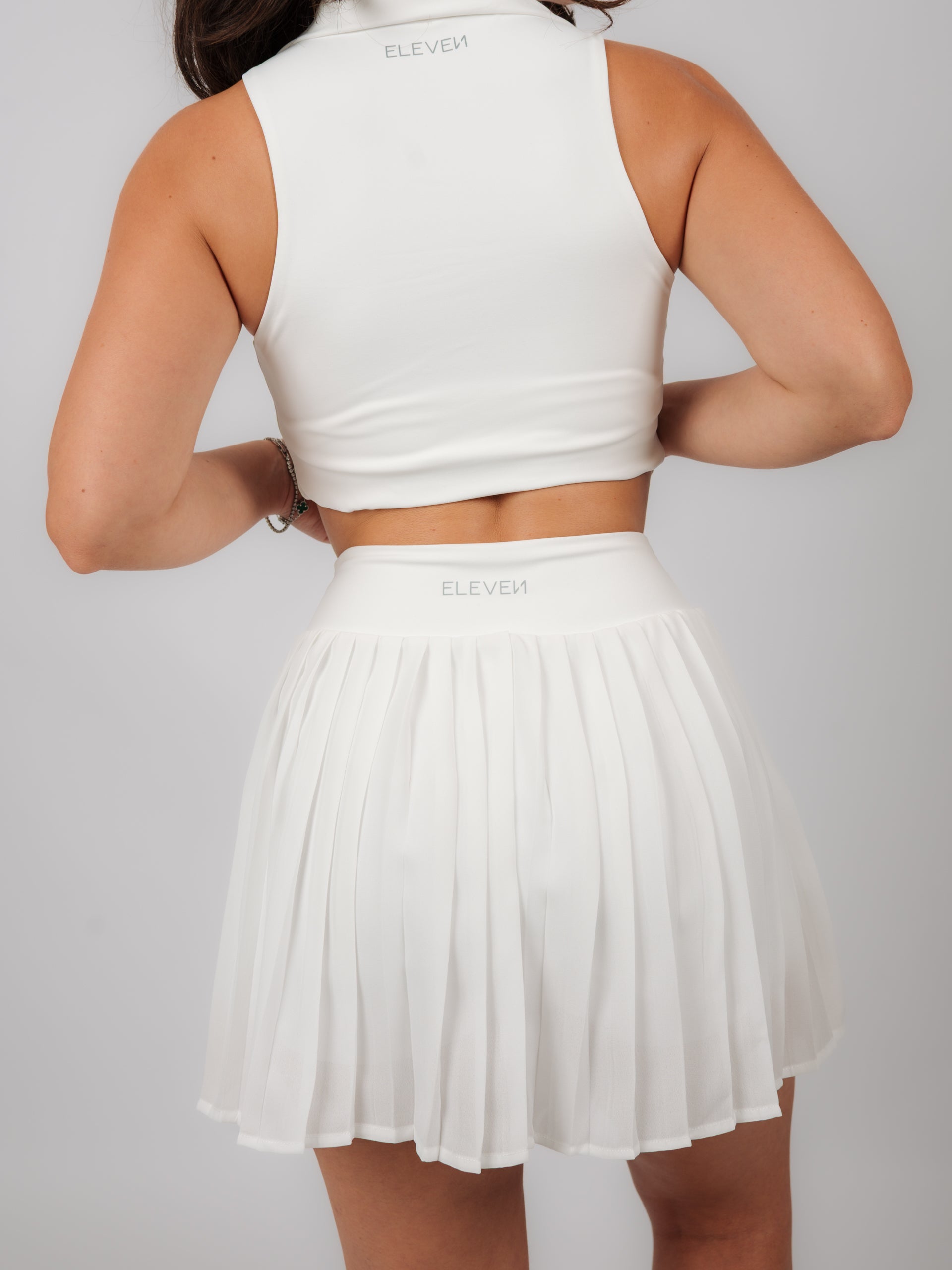 Game, Set, Match Pleated Skirt | White